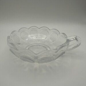Fostoria Vintage Coin Dish Clear Glass w Handle American History Patriotic Candy